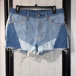 Levi’s patchwork 501 jean shorts